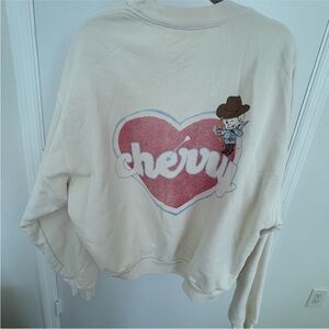 Cherry LA Valentines Lovers Cupid Crewneck Cream Sweatshirt